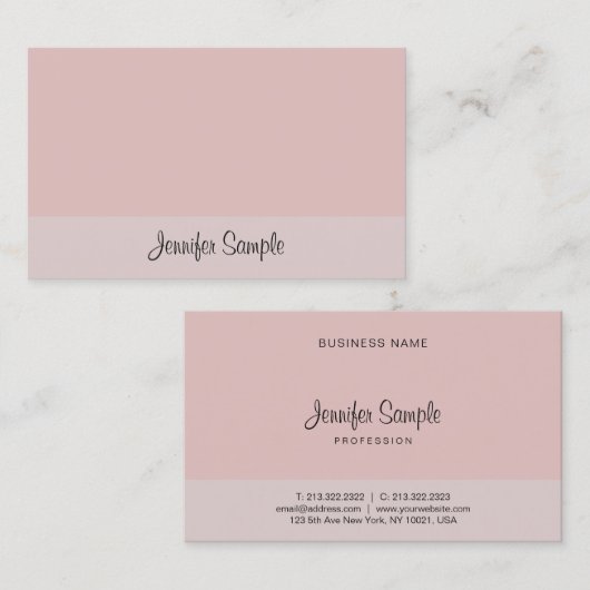 Kalligrafischer Skripttext Elegante Vorlage Modern Visitenkarte (Vorne/Hinten)