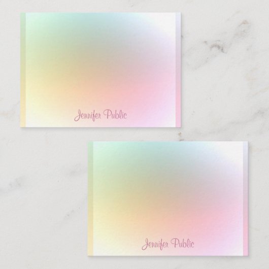 Kalligrafischer Skripttext Moderne farbige Vorlage (Vorne/Hinten)