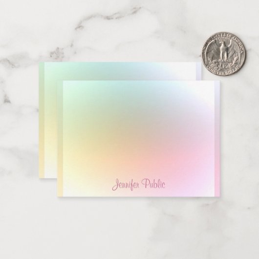 Kalligrafischer Skripttext Moderne farbige Vorlage (Vorderseite/Rückseite Beispiel)