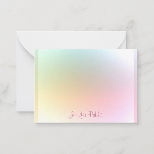 Kalligrafischer Skripttext Moderne farbige Vorlage (Rückseite)