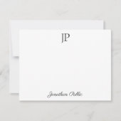 Kalligrafischer Skripttext Stilvolle Monogramm-Vor Mitteilungskarte (Vorderseite)