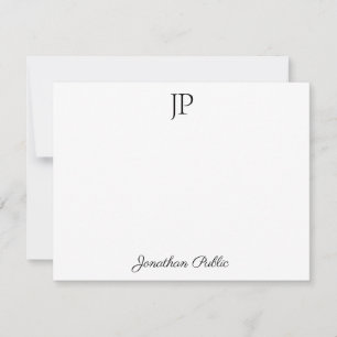 Kalligrafischer Skripttext Stilvolle Monogramm-Vor Mitteilungskarte