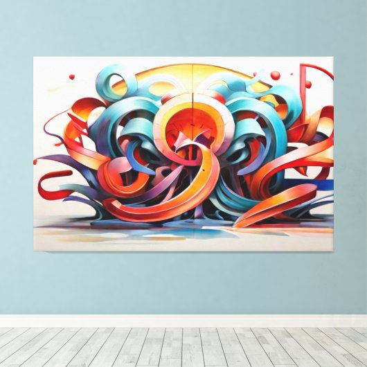 Kalligrafischer Stil Leinwanddruck (Insitu (Holzboden))