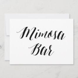 Kalligrafischer Stil "Mimosa Bar" Hochzeitszeichen Einladung