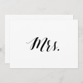 Kalligrafischer Stil "Mrs." Hochzeitsstuhluntersch Einladung (Vorne/Hinten)