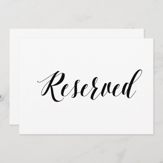 Kalligrafischer Stil "Reserviert" Hochzeitszeichen (Vorne/Hinten)