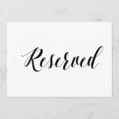 Kalligrafischer Stil "Reserviert" Hochzeitszeichen (Vorderseite)