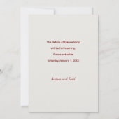 Kalligrafischer Tanz Kontrastfarben Foto Hochzeit Save The Date (Rückseite)