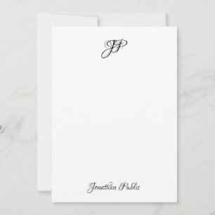 Kalligrafischer Text Eleganmonogramm Personalisier Mitteilungskarte