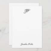 Kalligrafischer Text Eleganmonogramm Personalisier Mitteilungskarte (Vorne/Hinten)