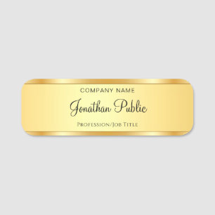 Kalligrafischer Text Moderne Vorlage Gold Look Namensschild