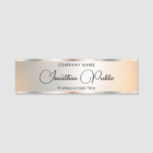 Kalligrafischer Text Silver Elegante Moderne Vorla Namensschild