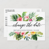 Kalligrafischer Tropischer Wandel Datum neu Postkarte (Vorne/Hinten)