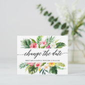 Kalligrafischer Tropischer Wandel Datum neu Postkarte (Stehend Vorderseite)