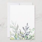 Kalligrafisches botanisches Brautparty Einladung (Rückseite)