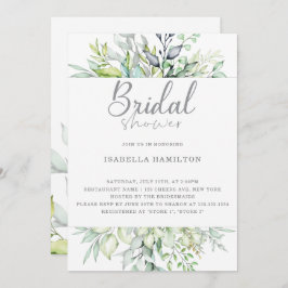 Kalligrafisches botanisches Brautparty Einladung
