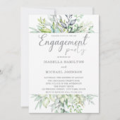 Kalligrafisches botanisches Engagement Einladung (Vorderseite)