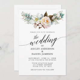 Kalligrafisches botanisches Foto für Blumenhochzei Einladung