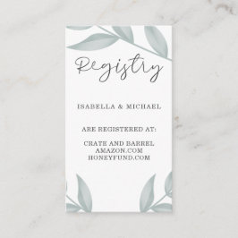 Kalligrafisches Botanisches Hochzeitsgeschenk Begleitkarte