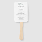 Kalligrafisches Botanisches Hochzeitsprogramm Fächer (Vorderseite)