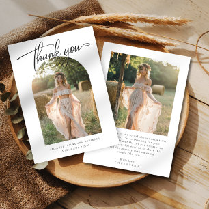 Kalligrafisches Budget Hochzeit Brautparty 2 Foto Dankeskarte