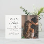 KALLIGRAFISCHES Foto 2 Save the Date Einladung (Stehend Vorderseite)