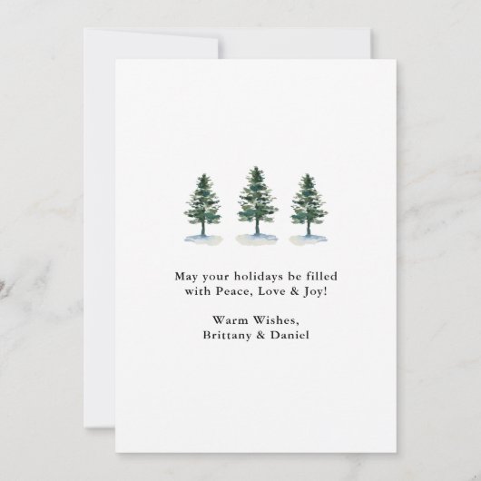 Kalligrafisches Foto Feiertagskarte (Rückseite)