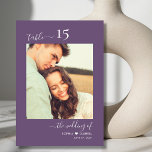 Kalligrafisches Foto Lila Hochzeit doppelseitig Tischnummer<br><div class="desc">Elegante Kalligrafie Script Herz Mauve Lila Hochzeit Tischnummern Doppelseitig mit individuellem personalisierten Foto. Helfen Sie Ihren Gästen mit diesen schlichten, doppelseitigen Tischnummer-Karten, den Sie ganz einfach finden können. Einfaches Hinzufügen von Fotos, Zahlen, Monogramm-Namen mit Herz und Datum! Das hübsche handgeschriebene Kalligraphie "the wedding of", "table" swash Schwanz Schriftart Script in...</div>