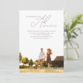 Kalligrafisches Foto QR-Code Einladung (Stehend Vorderseite)