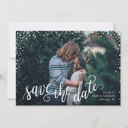 Kalligrafisches Foto Save the Date (Vorderseite)