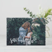 Kalligrafisches Foto Save the Date (Stehend Vorderseite)