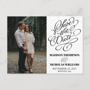 Kalligrafisches Foto Save the Date Postkarten