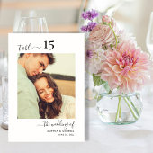 Kalligrafisches Foto Wedding Double Sided Tischnummer