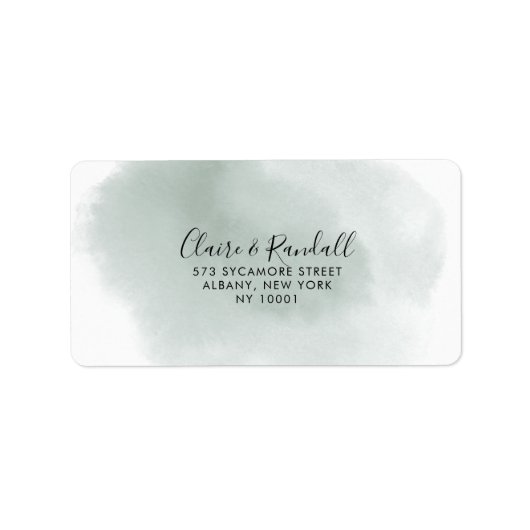 Kalligrafisches Grün- und Weiße UAWG-Adressetikett Adressaufkleber (Vorne)