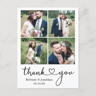 Kalligrafisches Herz 4 Foto Danke für Ihre Hochzei Postkarte