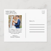 Kalligrafisches Herz Hochzeit danke Ihnen so viel Postkarte (Rückseite)