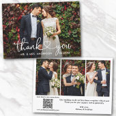 Kalligrafisches Herz QR Code 4 Foto Hochzeit Dankeskarte