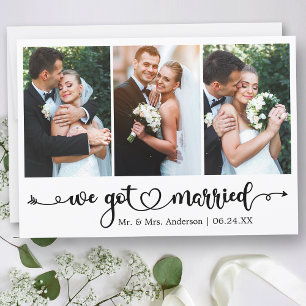 Kalligrafisches Herz Wir Got Verheiratet 3 Foto Ho Ankündigung