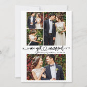 Kalligrafisches Herz Wir Got Verheiratet 4 Foto Ho Ankündigung (Vorderseite)