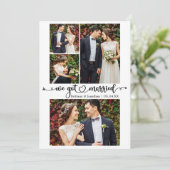 Kalligrafisches Herz Wir Got Verheiratet 4 Foto Ho Ankündigung (Stehend Vorderseite)