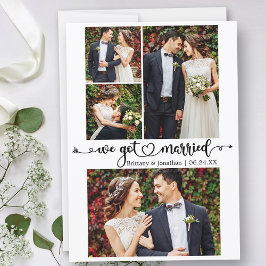 Kalligrafisches Herz Wir Got Verheiratet 4 Foto Ho Ankündigung