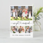 Kalligrafisches Herz Wir Got Verheiratet 4 Foto Ho Ankündigung (Stehend Vorderseite)