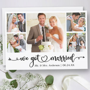 Kalligrafisches Herz Wir Got Verheiratet 5 Foto Ho Ankündigung