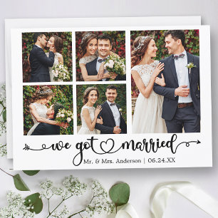 Kalligrafisches Herz Wir Got Verheiratet 5 Fotos H Ankündigung