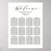 Kalligrafisches Hochzeitdiagramm | Schwarz Poster (Vorne)