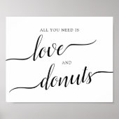 Kalligrafisches Hochzeitssegment "Liebe und Donuts Poster (Vorne)