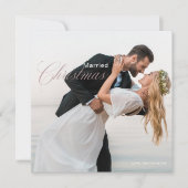 Kalligrafisches Hochzeitssemble Foto Verheiratet W Feiertagskarte (Vorderseite)