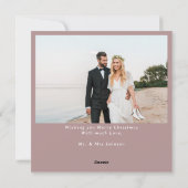 Kalligrafisches Hochzeitssemble Foto Verheiratet W Feiertagskarte (Rückseite)