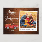 Kalligrafisches Holz Erntedank LKW Instant Foto Postkarte (Vorderseite)