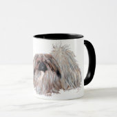 Kalligrafisches Hund - Pekingese Tasse (VorderseiteRechts)
